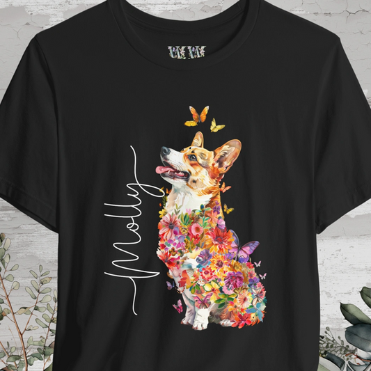 Corgi #1 Floral Personalized T shirt