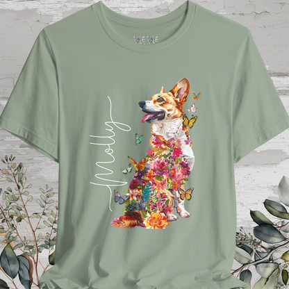 Corgi #2 Floral Personalized T shirt