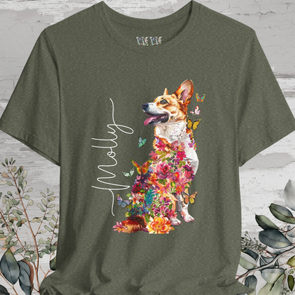 Corgi #2 Floral Personalized T shirt