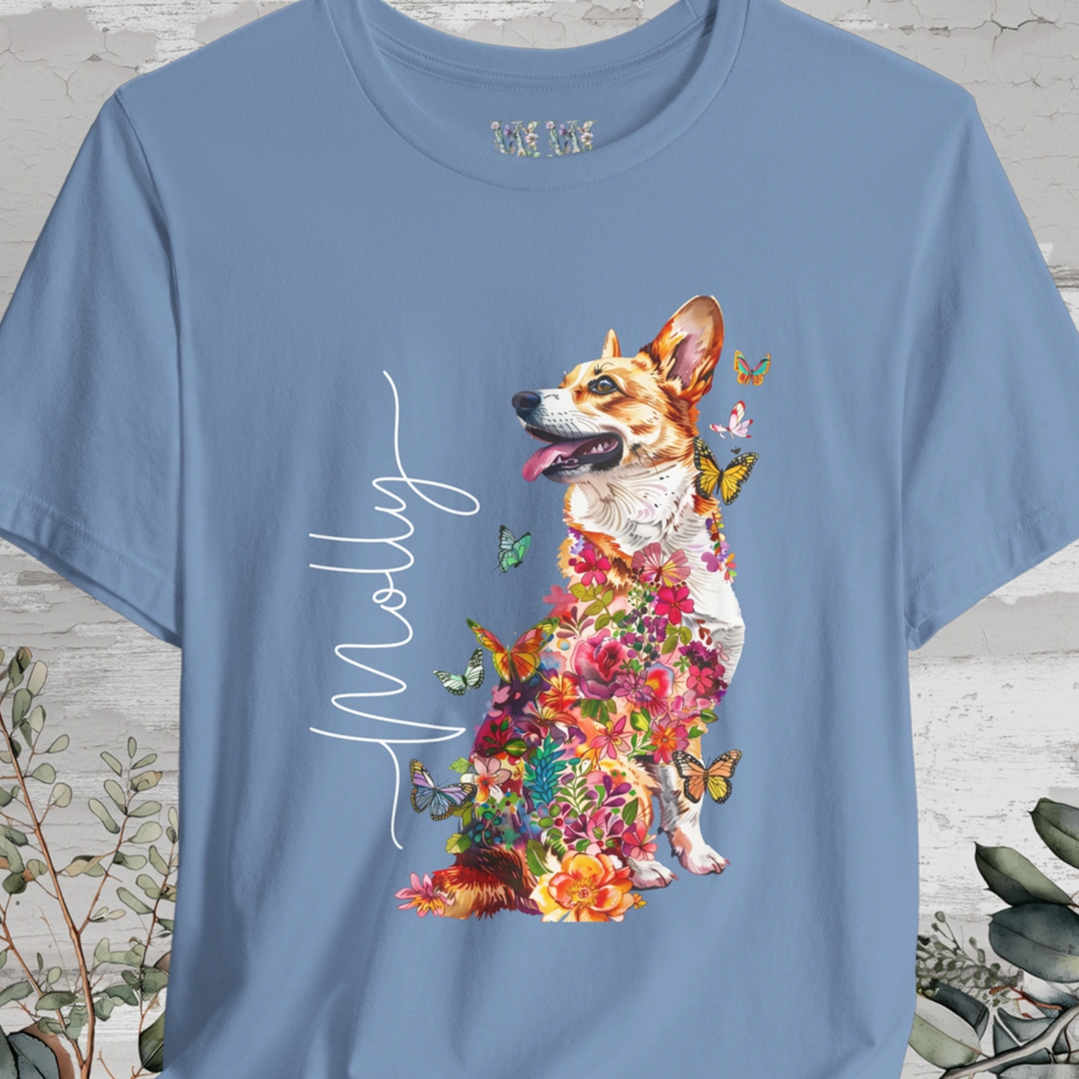Corgi #2 Floral Personalized T shirt