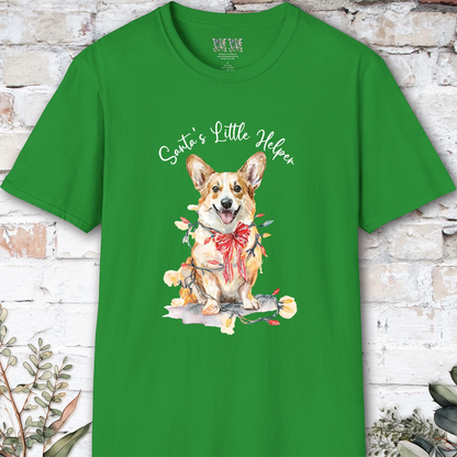 Corgi Santa's little helper. unisex T shirt