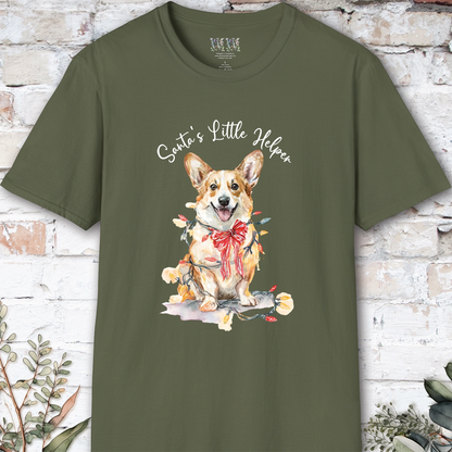 Corgi Santa's little helper. unisex T shirt