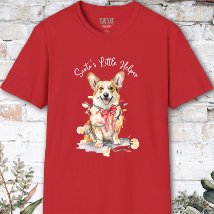 Corgi Santa's little helper. unisex T shirt