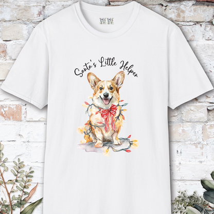 Corgi Santa's little helper. unisex T shirt