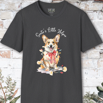 Corgi Santa's little helper. unisex T shirt