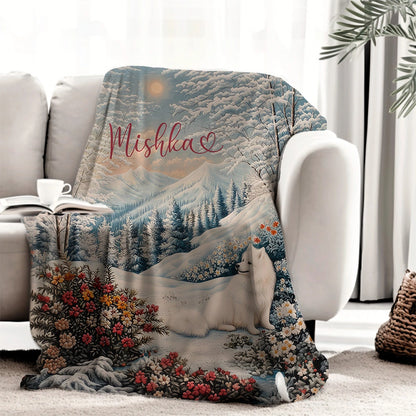Samoyed Snow #2 Personalised Blanket