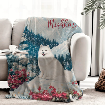 Samoyed Snow #1 Personalised Blanket