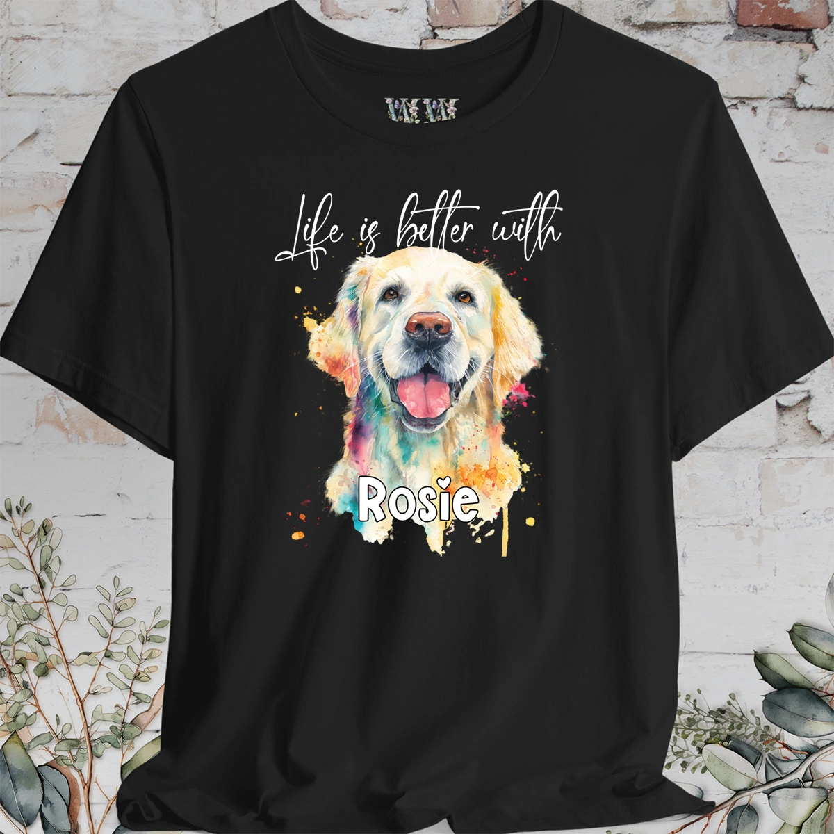 Cream Golden Retreiver 'Life is better with'  Personalized T shirt