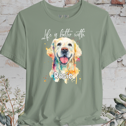Cream Golden Retreiver 'Life is better with'  Personalized T shirt