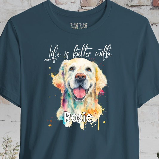 Cream Golden Retreiver 'Life is better with'  Personalized T shirt