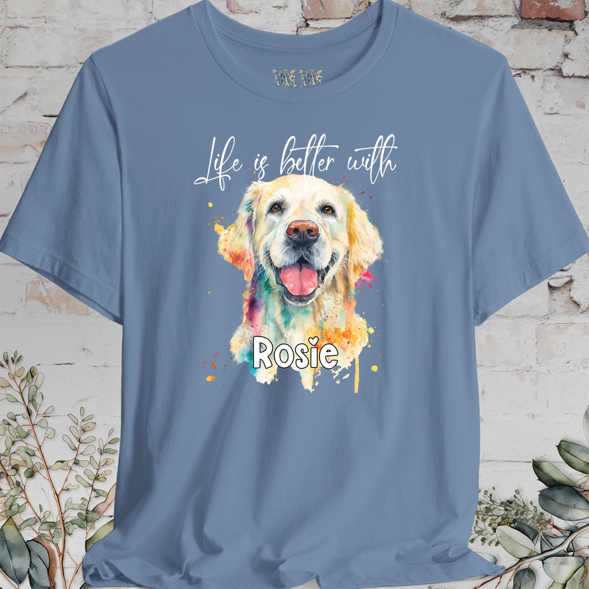 Cream Golden Retreiver 'Life is better with'  Personalized T shirt
