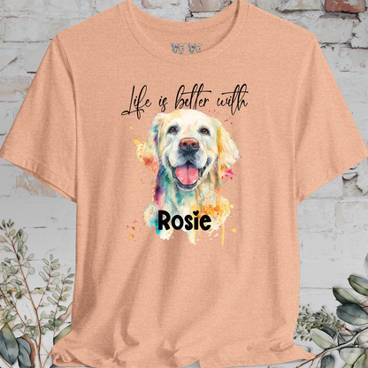 Cream Golden Retreiver 'Life is better with'  Personalized T shirt