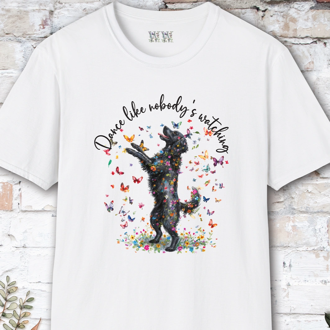 Curly Coated Retriever #1 "Dance like nobody's watching" unisex T shirt