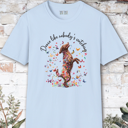 Curly Coated Retriever #2 "Dance like nobody's watching" unisex T shirt
