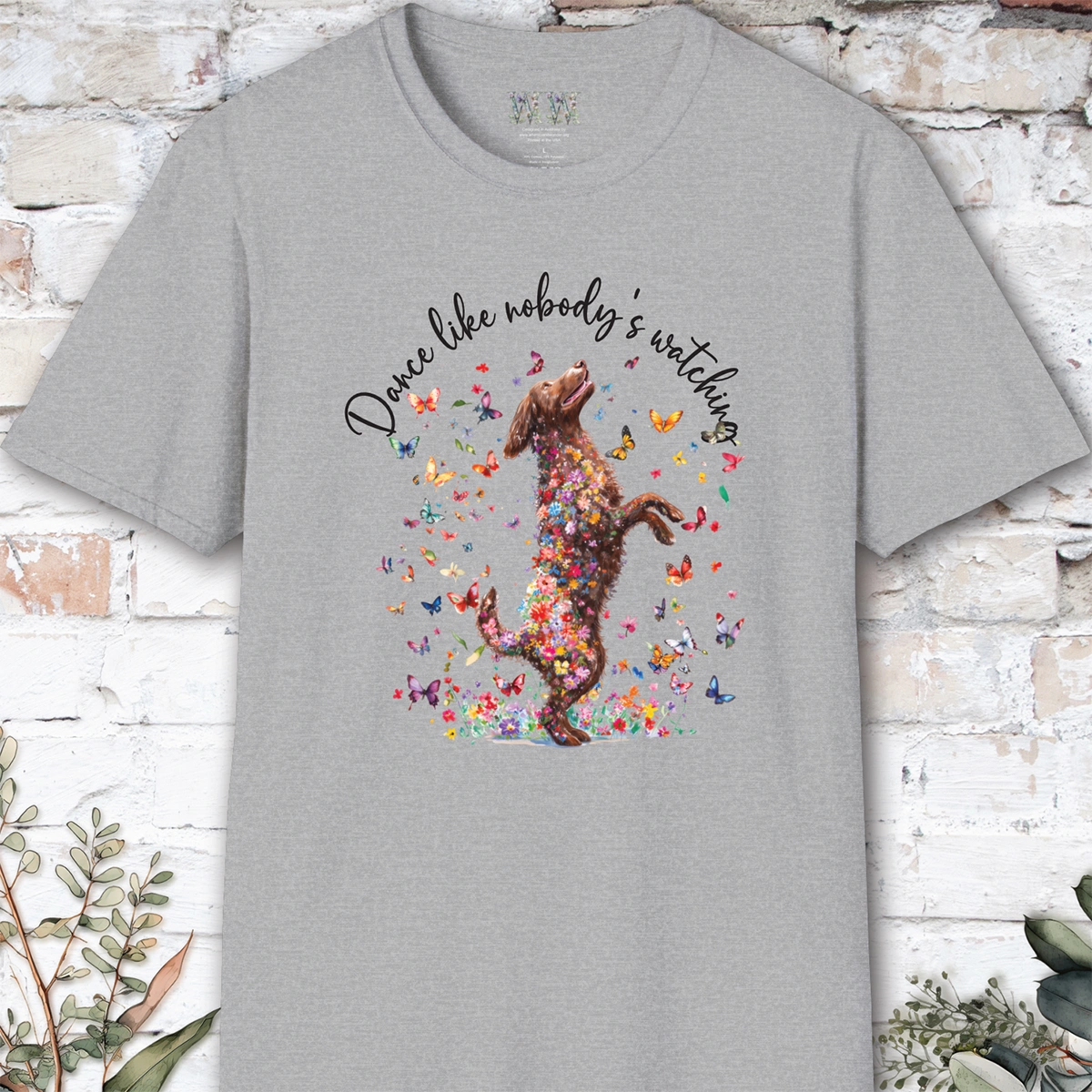 Curly Coated Retriever #2 "Dance like nobody's watching" unisex T shirt