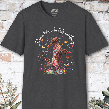 Curly Coated Retriever #2 "Dance like nobody's watching" unisex T shirt
