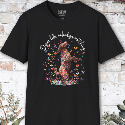 Curly Coated Retriever #2 "Dance like nobody's watching" unisex T shirt