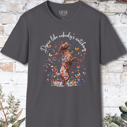 Curly Coated Retriever #2 "Dance like nobody's watching" unisex T shirt