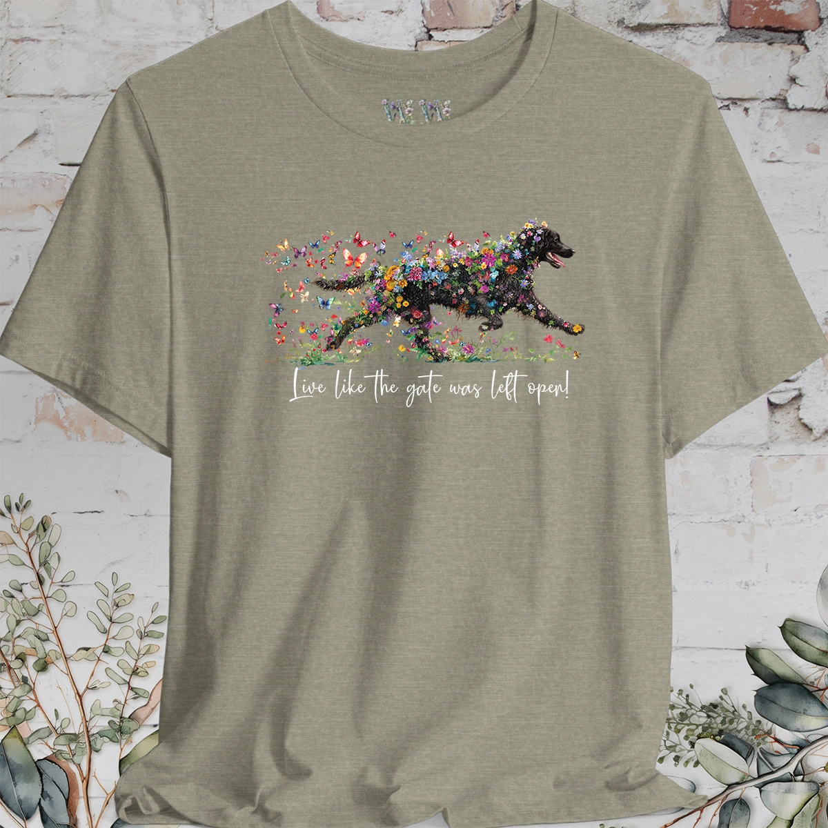 Curly Coated Retriever #2 'Live like the gate was left open' T shirt