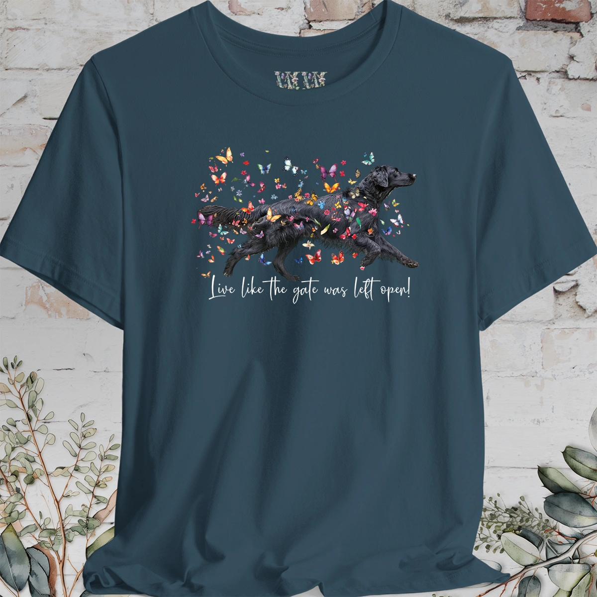 Flat Coated Retriever #1 "Live like the gate was left open" Unisex T shirt