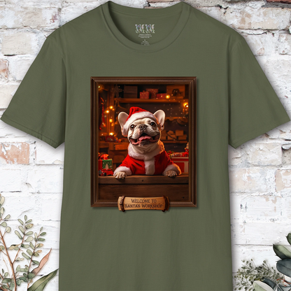 French Bulldog Santa's Workshop Unisex T shirt