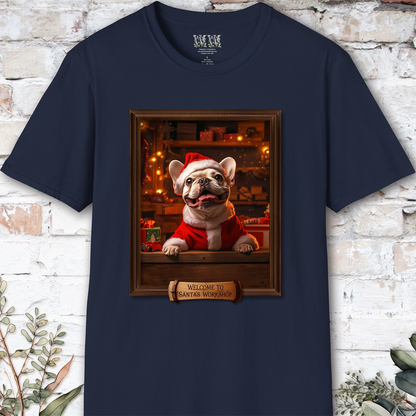 French Bulldog Santa's Workshop Unisex T shirt