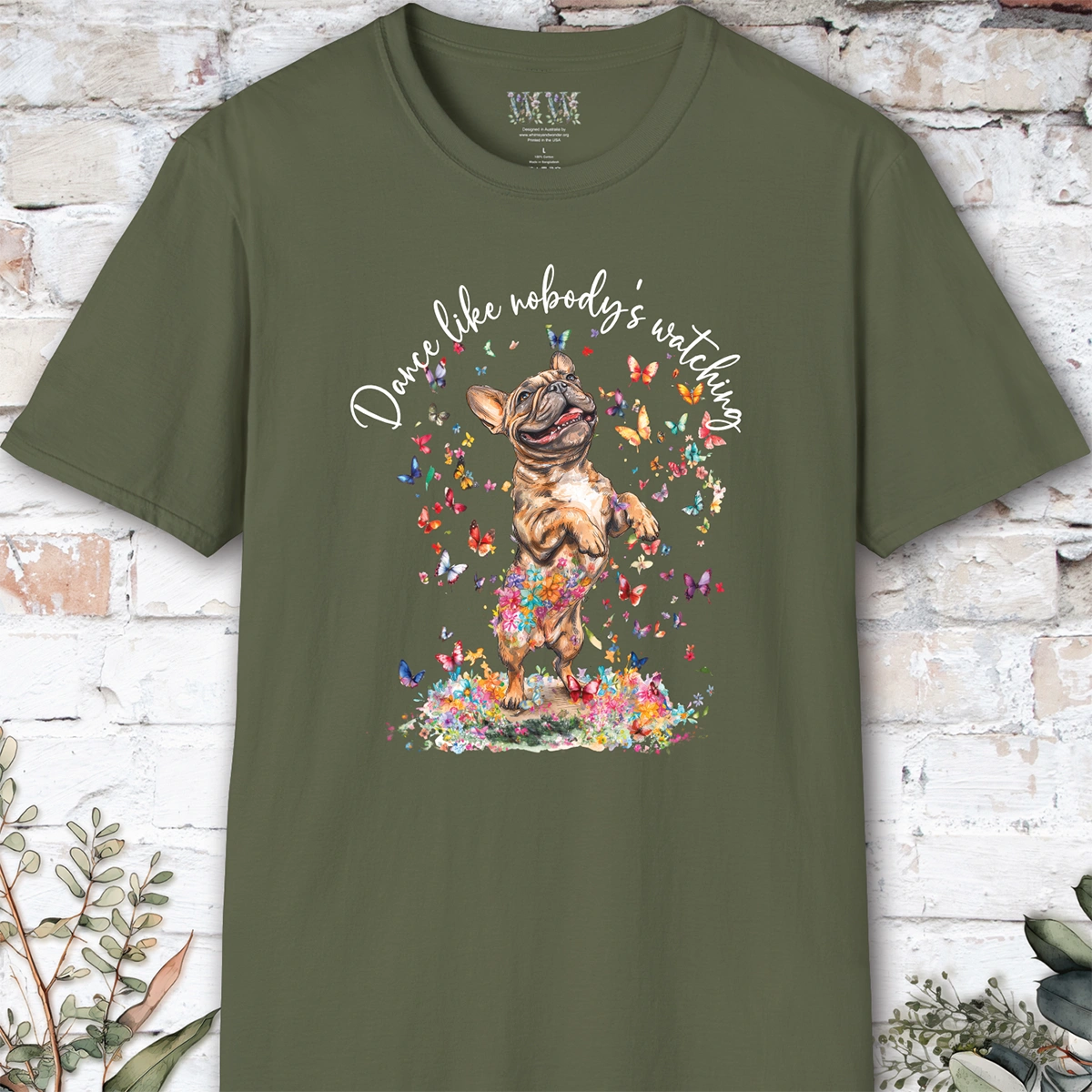 French Bulldog #3 "Dance like nobody's watching" unisex T shirt