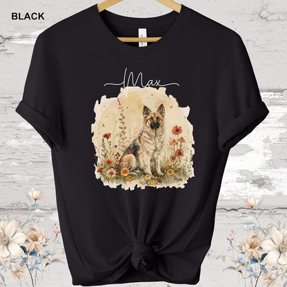 German Shepherd cottage garden T shirt