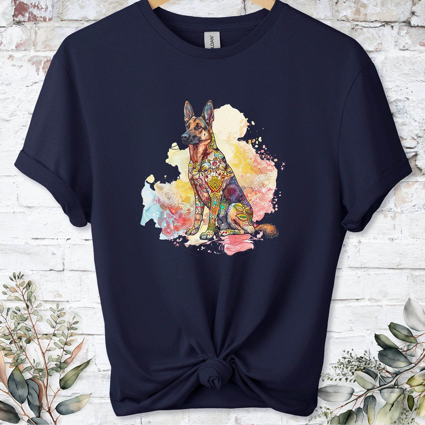 German Shepherd Retro, Unisex T-shirt.