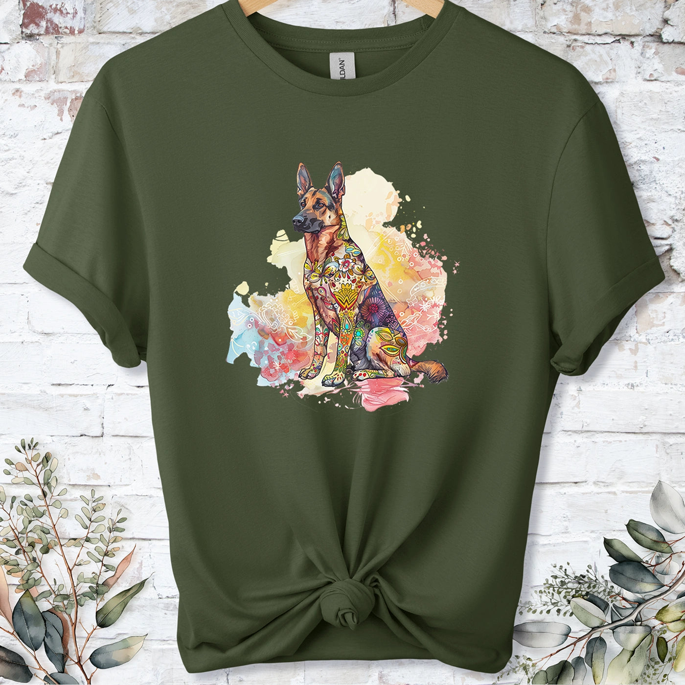 German Shepherd Retro, Unisex T-shirt.