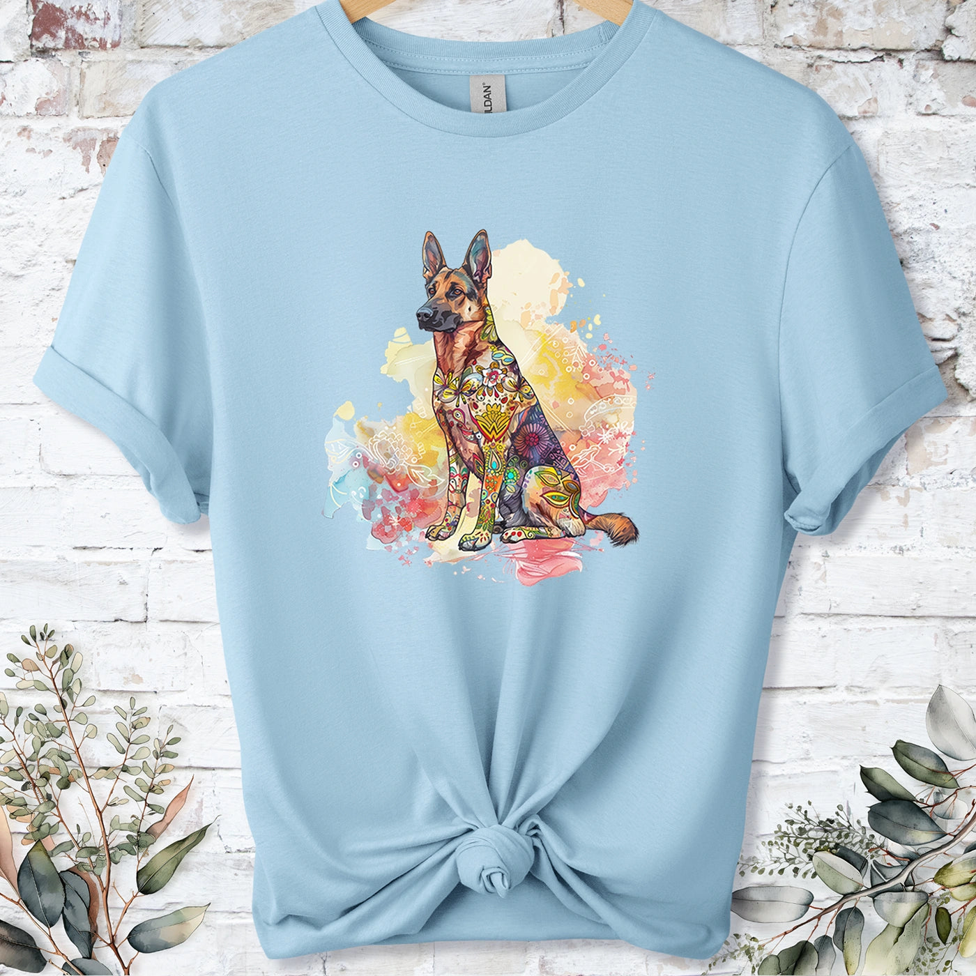 German Shepherd Retro, Unisex T-shirt.