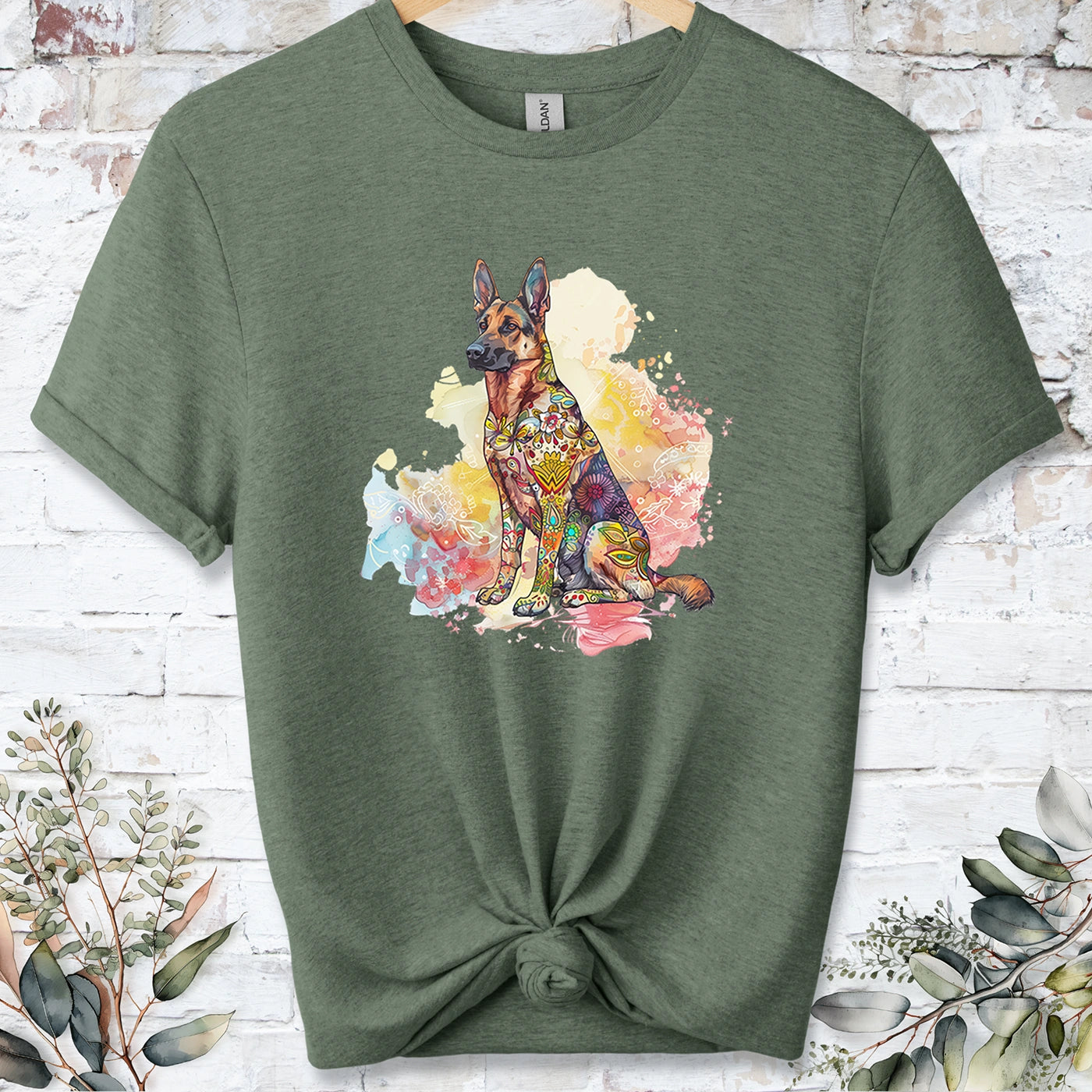 German Shepherd Retro, Unisex T-shirt.