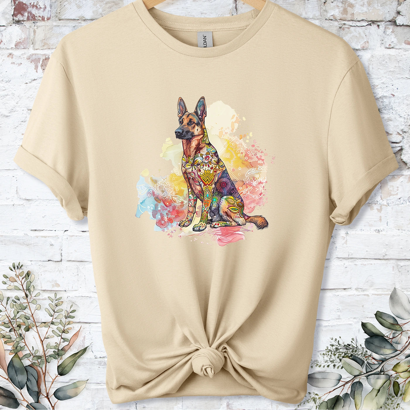 German Shepherd Retro, Unisex T-shirt.