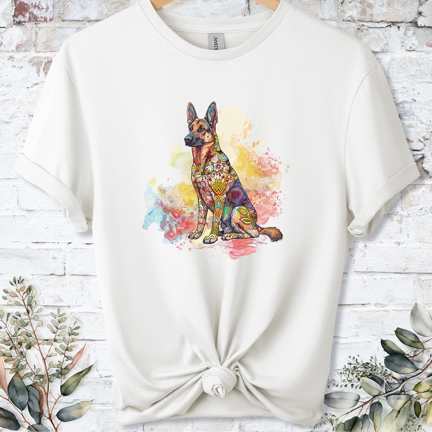 German Shepherd Retro, Unisex T-shirt.