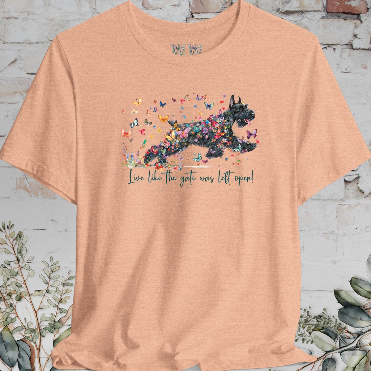 Giant Schnauzer "Live like the gate was left open" T shirt