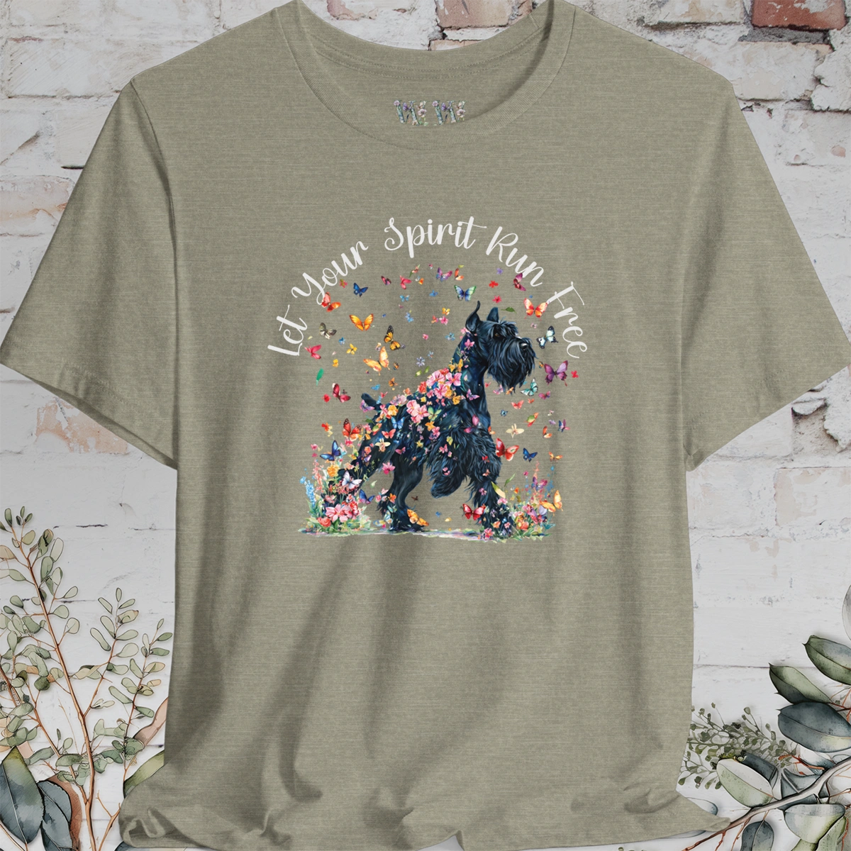 Giant Schnauzer #2 'Let your spirit run free' T shirt