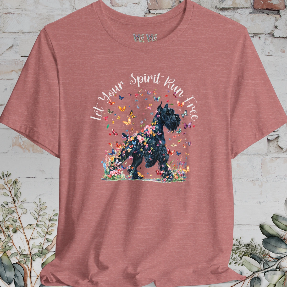 Giant Schnauzer #2 'Let your spirit run free' T shirt