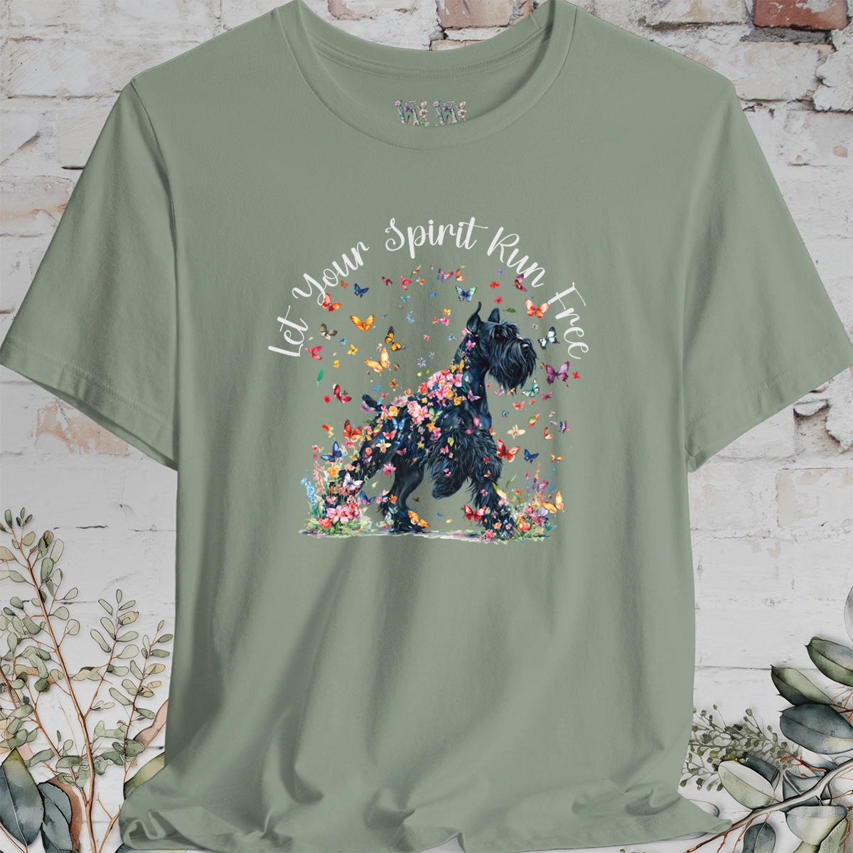Giant Schnauzer #2 'Let your spirit run free' T shirt