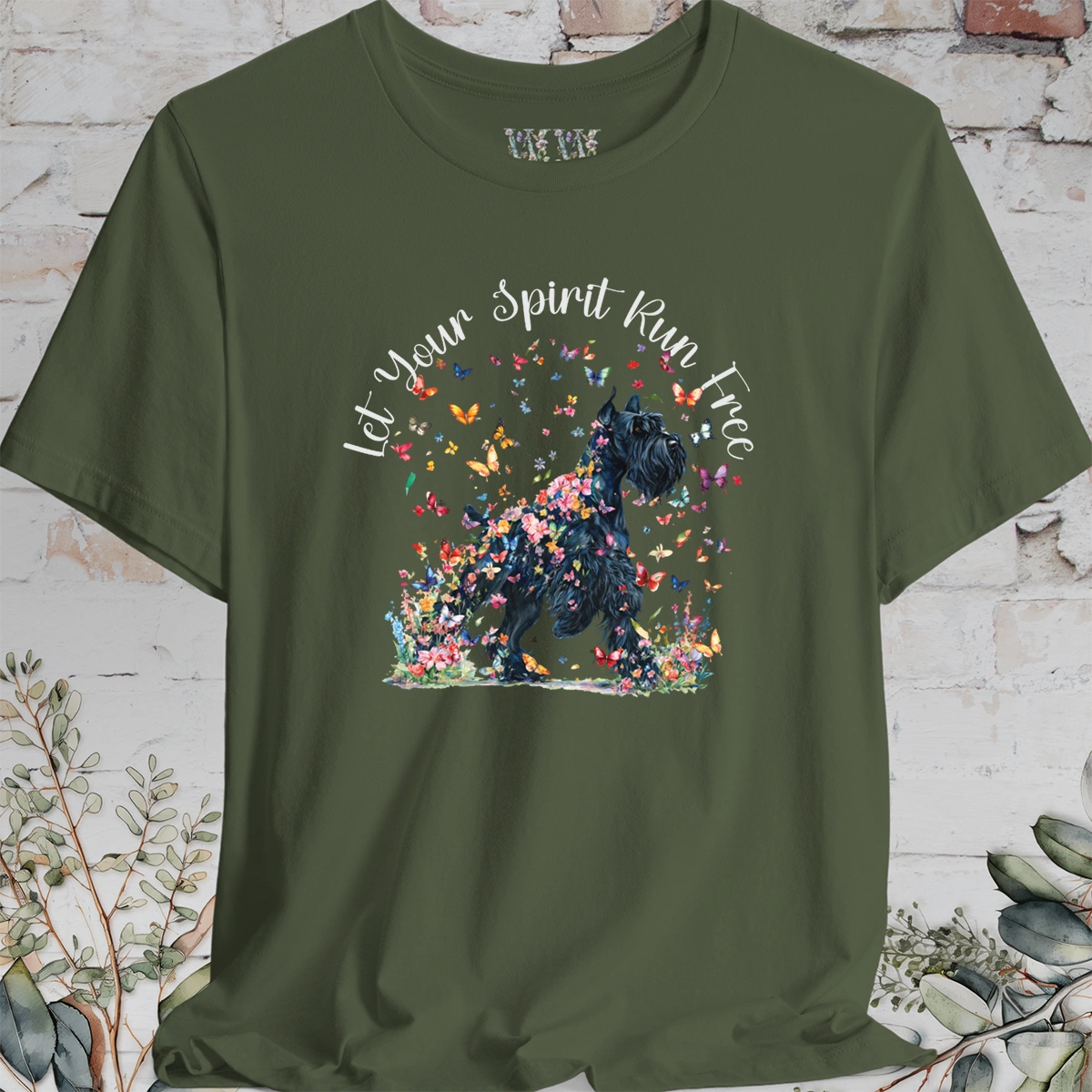 Giant Schnauzer #2 'Let your spirit run free' T shirt