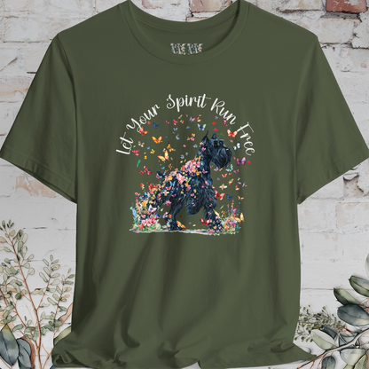 Giant Schnauzer #2 'Let your spirit run free' T shirt