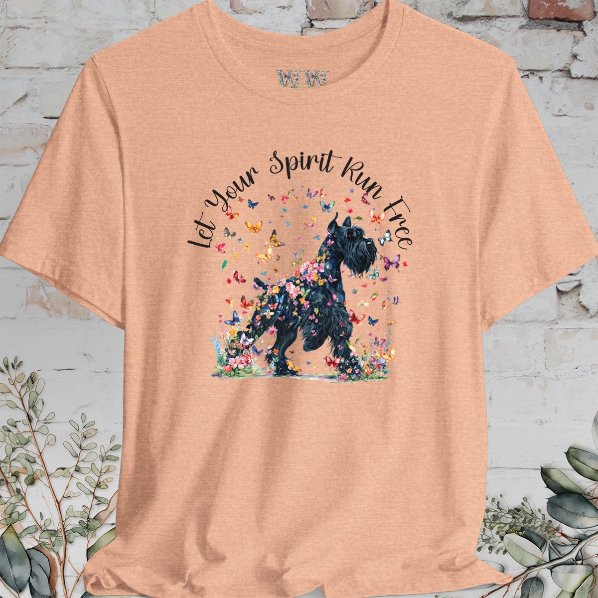 Giant Schnauzer #2 'Let your spirit run free' T shirt
