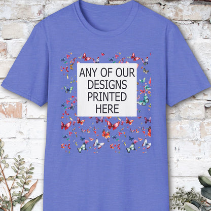 USA, Gildan 64000 - Any of our designs printed here, unisex T shirt