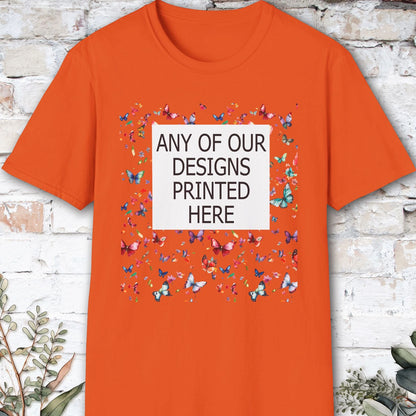 USA, Gildan 64000 - Any of our designs printed here, unisex T shirt