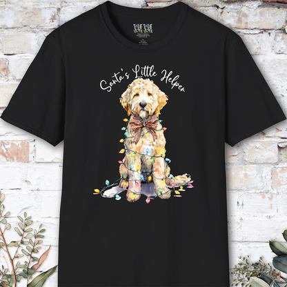 Golden Doodle Santa's little helper. unisex T shirt