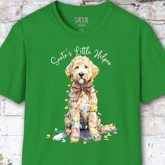 Golden Doodle Santa's little helper. unisex T shirt
