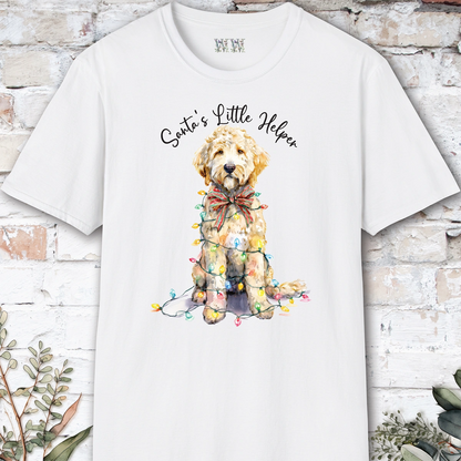 Golden Doodle Santa's little helper. unisex T shirt