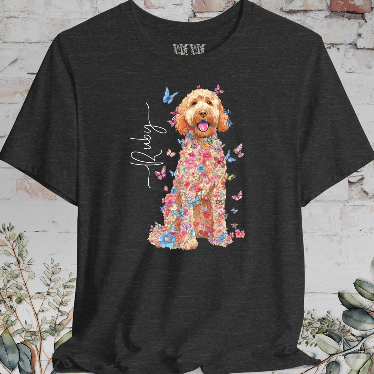 Golden Doodle #4 Floral Personalized T shirt