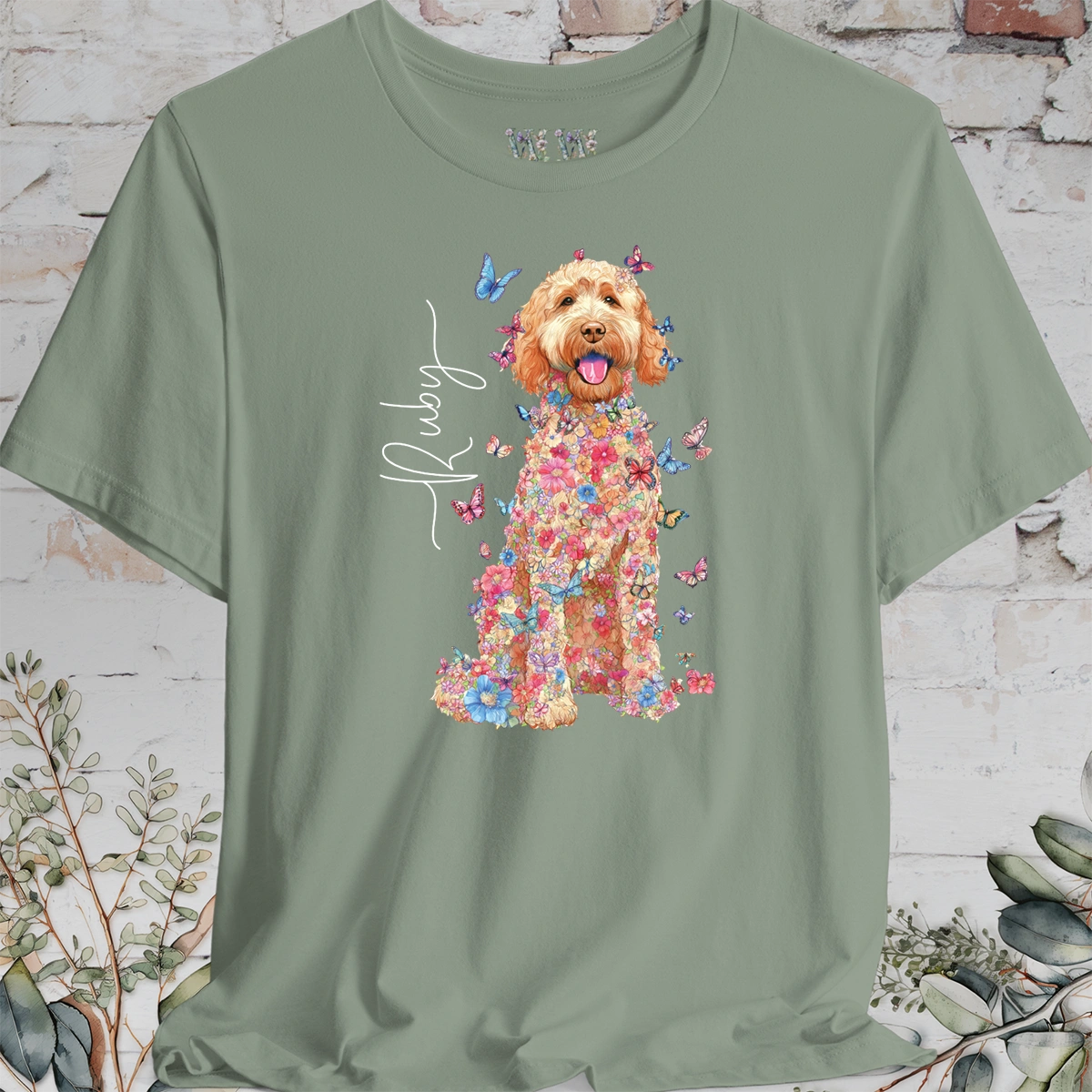 Golden Doodle #4 Floral Personalized T shirt