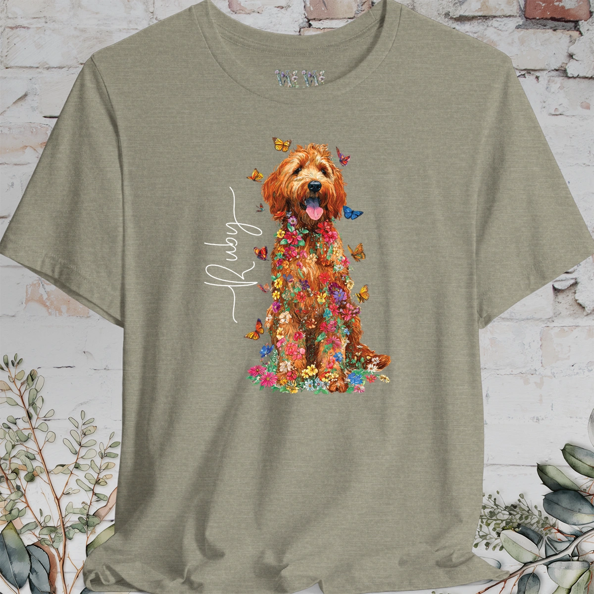 Golden Doodle #5 Floral Personalized T shirt