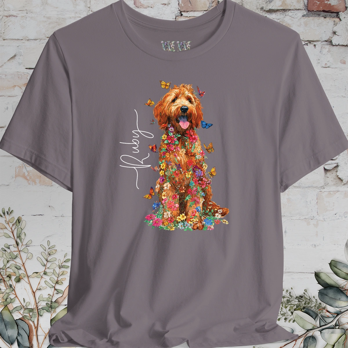 Golden Doodle #5 Floral Personalized T shirt